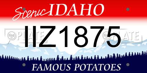 IIZ1875 Idaho License Plate