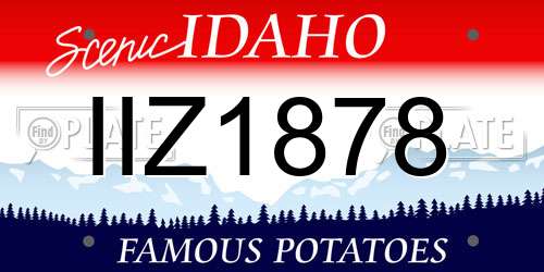 IIZ1878 Idaho License Plate