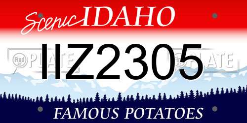 IIZ2305 Idaho License Plate