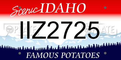IIZ2725 Idaho License Plate