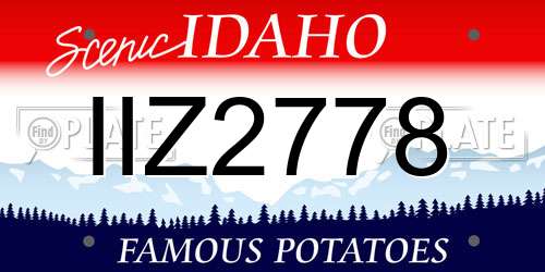 IIZ2778 Idaho License Plate