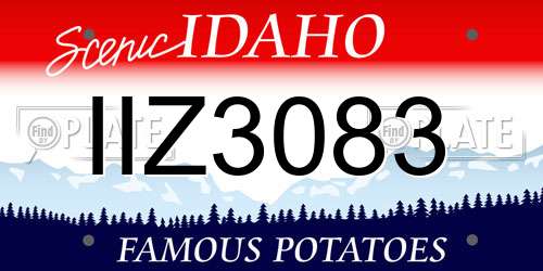 IIZ3083 Idaho License Plate