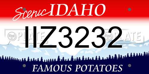 IIZ3232 Idaho License Plate