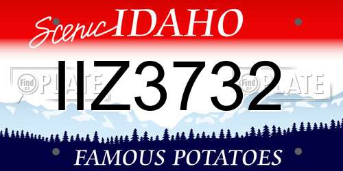 IIZ3732 Idaho License Plate