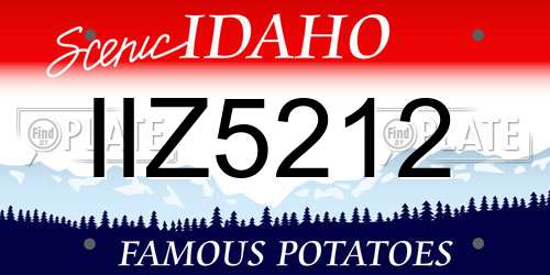 IIZ5212 Idaho License Plate