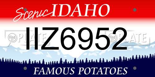 IIZ6952 Idaho License Plate