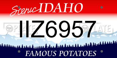 IIZ6957 Idaho License Plate