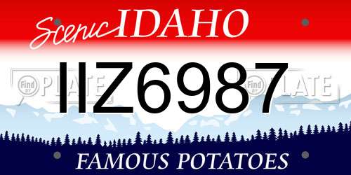IIZ6987 Idaho License Plate