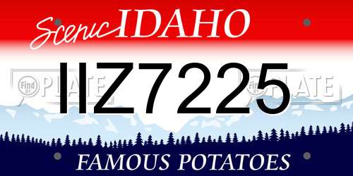 IIZ7225 Idaho License Plate