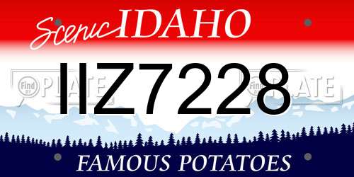 IIZ7228 Idaho License Plate