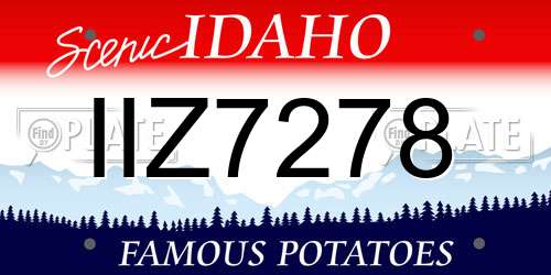 IIZ7278 Idaho License Plate