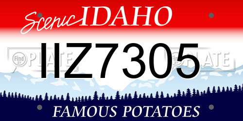 IIZ7305 Idaho License Plate