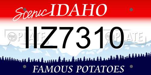 IIZ7310 Idaho License Plate