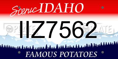 IIZ7562 Idaho License Plate