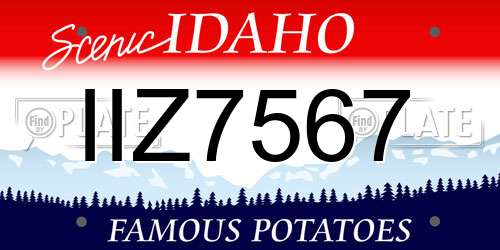 IIZ7567 Idaho License Plate