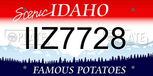 IIZ7728 Idaho License Plate