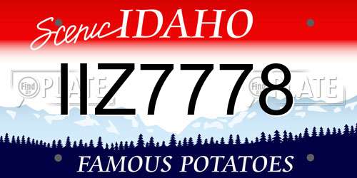 IIZ7778 Idaho License Plate