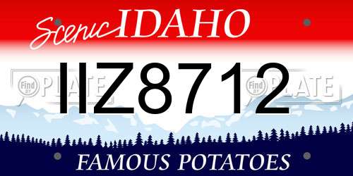IIZ8712 Idaho License Plate