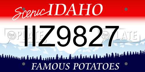 IIZ9827 Idaho License Plate