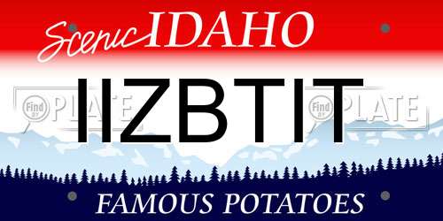 IIZBTIT Idaho License Plate