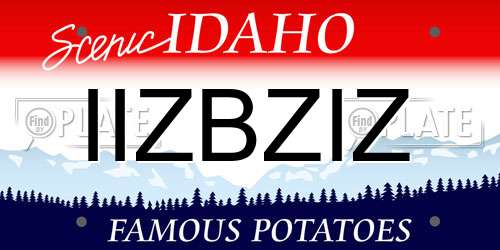 IIZBZIZ Idaho License Plate