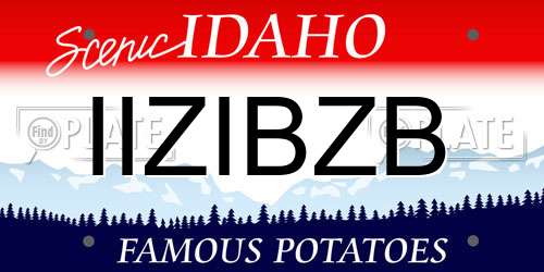 IIZIBZB Idaho License Plate