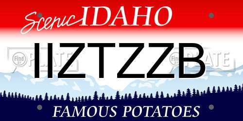 IIZTZZB Idaho License Plate