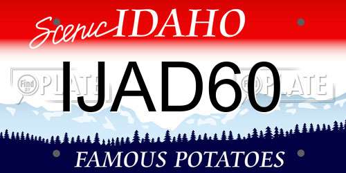 IJAD60 Idaho License Plate