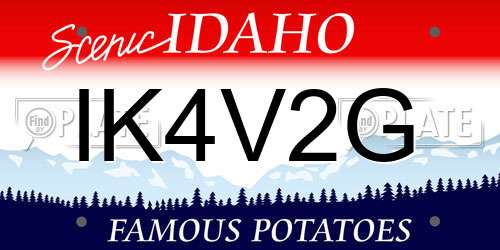 IK4V2G Idaho License Plate