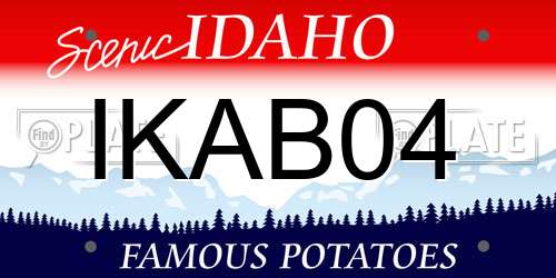 IKAB04 Idaho License Plate