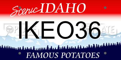 IKEO36 Idaho License Plate