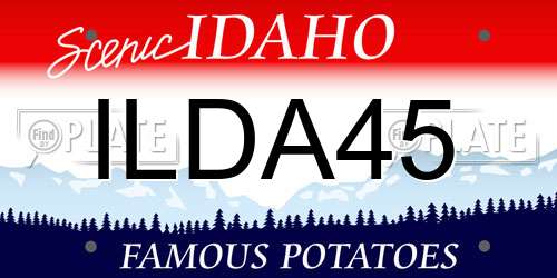 ILDA45 Idaho License Plate