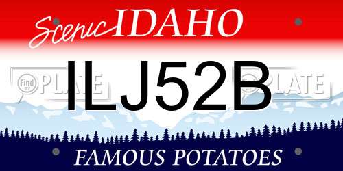 ILJ52B Idaho License Plate