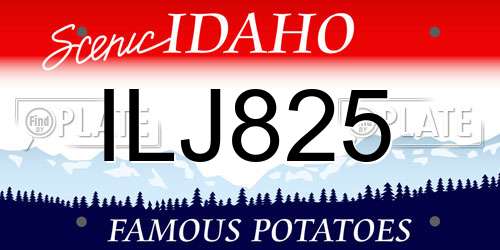 ILJ825 Idaho License Plate