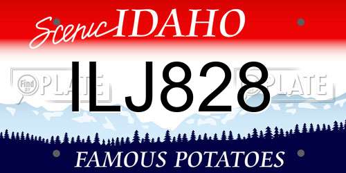 ILJ828 Idaho License Plate