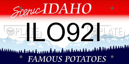 ILO92I Idaho License Plate