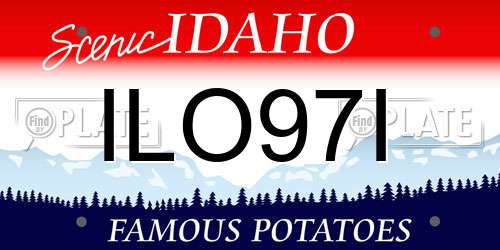 ILO97I Idaho License Plate