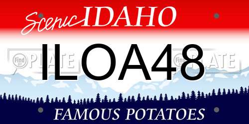 ILOA48 Idaho License Plate