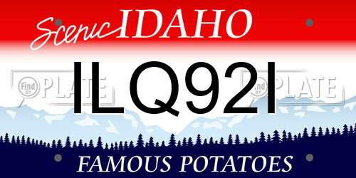 ILQ92I Idaho License Plate