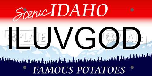 ILUVGOD Idaho License Plate