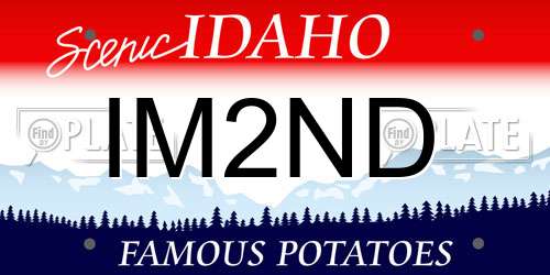 IM2ND Idaho License Plate