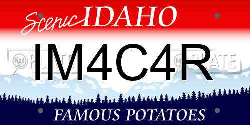 IM4C4R Idaho License Plate