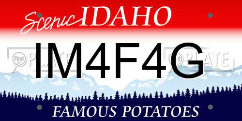 IM4F4G Idaho License Plate