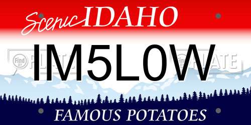 IM5L0W Idaho License Plate