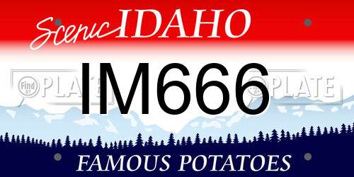 IM666 Idaho License Plate