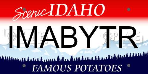 IMABYTR Idaho License Plate