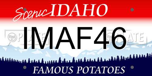 IMAF46 Idaho License Plate