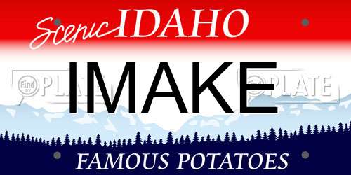 IMAKE Idaho License Plate
