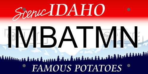IMBATMN Idaho License Plate