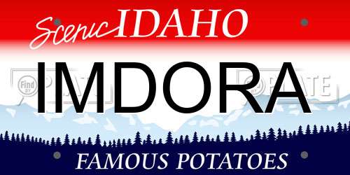 IMDORA Idaho License Plate